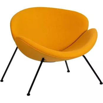 Кресло дизайнерское Dobrin EMILY (желтая ткань AF13, черное основание)