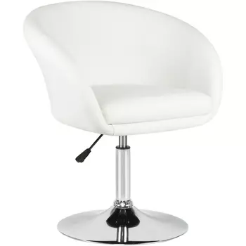 Кресло дизайнерское (белый) Dobrin 8600-LM 8600-LM, цвет сиденья белый, основания хром
