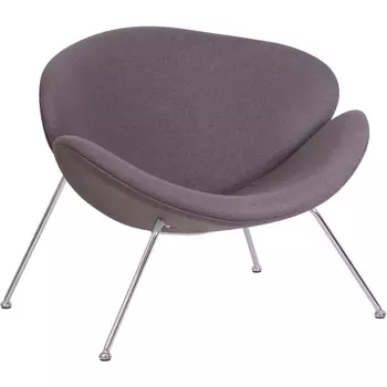 Кресло дизайнерское (серая ткань AF7, хромированная сталь) Dobrin 72-LMO EMILY EMILY, цвет сиденья серый (AF7), основания сталь