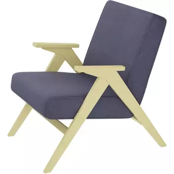 Кресло для отдыха Вест шпон, Ткань верона дэним блу, каркас дуб шампань шпон от фабрики Mebelik