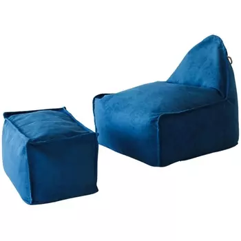 Кресло Dreambag Манхеттен Синее с Пуфом 1423403