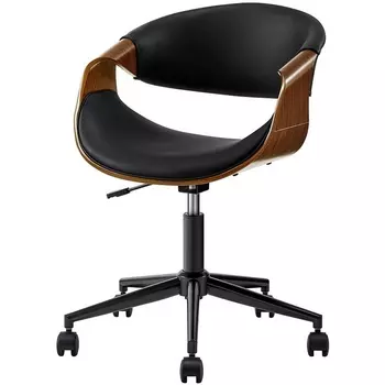 Кресло ESF JY1829-3 черный PU/орех/черный/Экокожа,Шпон