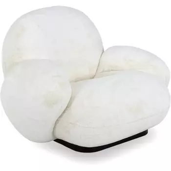 Кресло Flemming Wood ОГОГО (арт.799371), (Искусственный мех/Белый,Черный) ОГОГО Обстановочка!