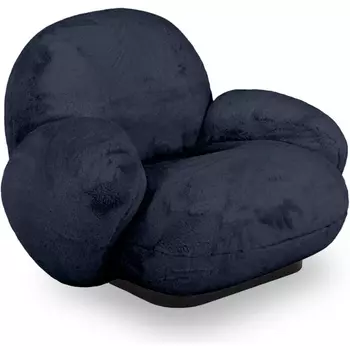 Кресло Flemming Wood ОГОГО (арт.861791), (Искусственный мех/Черный) ОГОГО Обстановочка!