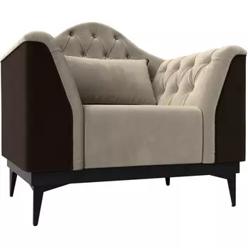 Кресло Флорида (основа микровельвет бежевый, компаньон микровельвет коричневый) Лига Диванов 112294