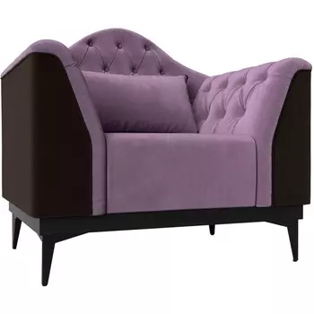 Кресло Флорида (основа микровельвет сиреневый, компаньон микровельвет коричневый) Лига Диванов 112306