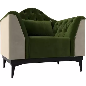 Кресло Флорида (основа микровельвет зеленый, компаньон микровельвет бежевый) Лига Диванов 112300