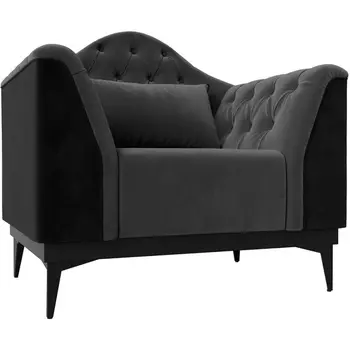 Кресло Флорида (основа велюр серый, компаньон велюр черный) Лига Диванов 112288