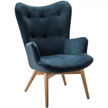 Кресло Хайбэк синий/нат.бук R-Home арт.4101060120h_Blue_н.бук