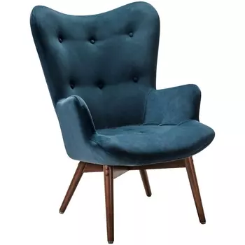 Кресло Хайбэк синий/т.орех R-Home арт.4101060120h_Blue_т.орех