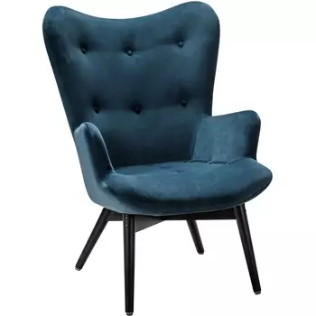 Кресло Хайбэк синий/венге R-Home арт.4101060120h_Blue_венге