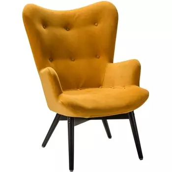 Кресло Хайбэк желтый/венге R-Home арт.4101060120h_Sun_венге