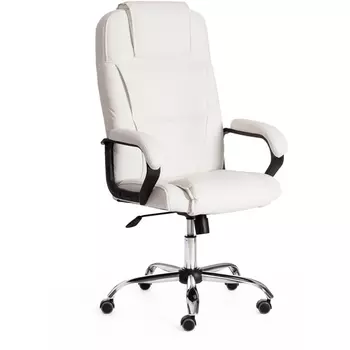 Кресло хром (22) кож/зам, белый, 36-01 Tetchair Bergamo 19400