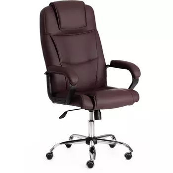 Кресло хром (22) кож/зам, коричневый, 36-36 Tetchair Bergamo 19369