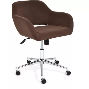 Кресло хром флок , коричневый, Tetchair Modena 14228