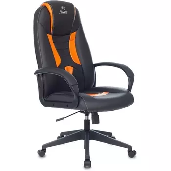 Кресло игровое Zombie 8 черный/оранжевый эко.кожа крестовина пластик