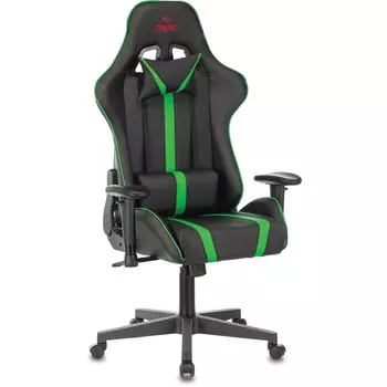 Кресло игровое A4 черный/зеленый эко.кожа с подголов. крестовина пластик (Zombie)