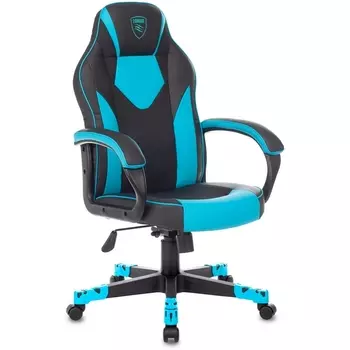 Кресло игровое Zombie GAME 17 черный/синий текстиль/эко.кожа крестовина пластик