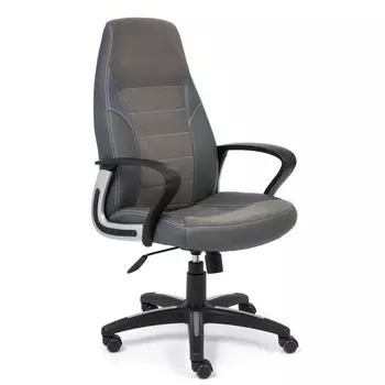 Кресло серый/металлик (кож/зам/флок/ткань) Tetchair 4004 15029