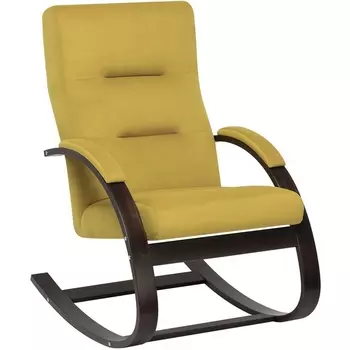 Кресло-качалка Leset Милано (Фанера,Березовый шпон,Металл,Велюр/Желтый) арт.2500000065514