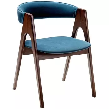 Кресло Kaede Blue/Темный орех R-Home арт.400015122h_diagbluee_nut