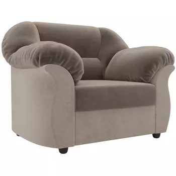 Кресло Карнелла (основа велюр коричневый, компаньон велюр бежевый) Лига Диванов 105825