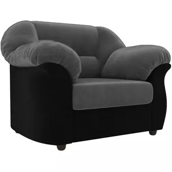 Кресло Карнелла (основа велюр серый, компаньон велюр черный) Лига Диванов 105827