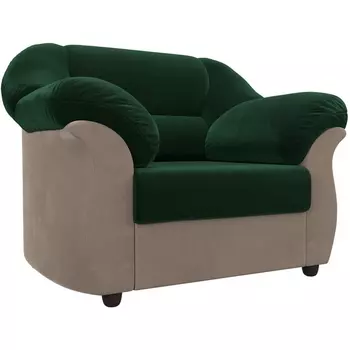 Кресло Карнелла (основа велюр зеленый, компаньон велюр бежевый) Лига Диванов 105823