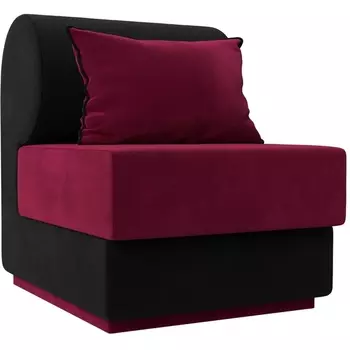 Кресло Кипр (основа микровельвет бордовый, компаньон микровельвет черный, подушка микровельвет бордовый, кант черный) Лига Диванов 116348