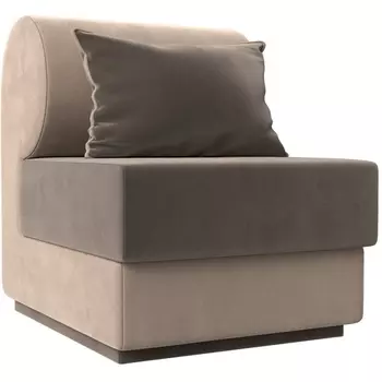 Кресло Кипр (основа велюр коричневый, компаньон велюр бежевый, подушка велюр коричневый, кант бежевый) Лига Диванов 116337