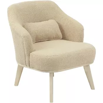 Кресло Комфорт 5 ткань барни крем, каркас лак Mebelik арт.009288