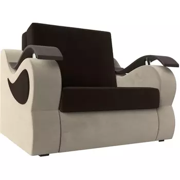 Кресло-кровать Меркурий 60 (основа микровельвет коричневый, компаньон микровельвет бежевый) Лига Диванов 100675