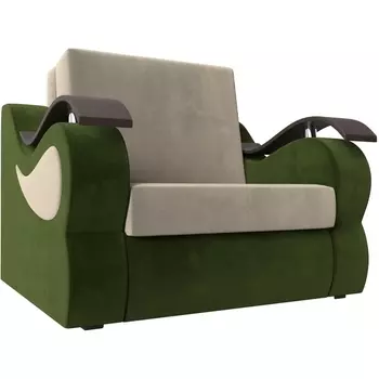 Кресло-кровать Меркурий 80 (основа микровельвет бежевый, компаньон микровельвет зеленый) Лига Диванов 106307