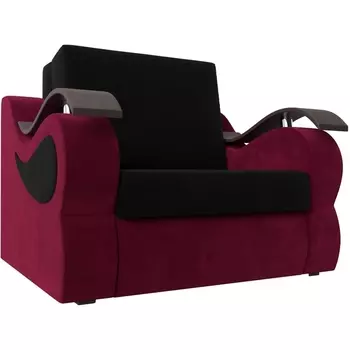 Кресло-кровать Меркурий 80 (основа микровельвет черный, компаньон микровельвет бордовый) Лига Диванов 111621