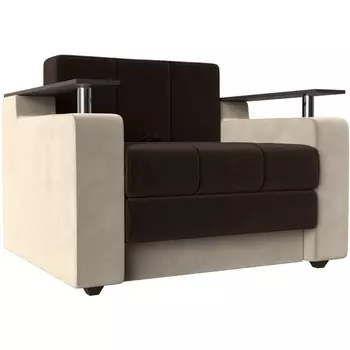 Кресло-кровать Мираж (Микровельвет/Бежевый,Коричневый) Лига Диванов 120457