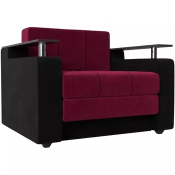 Кресло-кровать Мираж (Микровельвет/Черный,Красный) Лига Диванов 120449