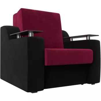 Кресло-кровать Сенатор 80 (Микровельвет/Черный,Красный) Лига Диванов 119855