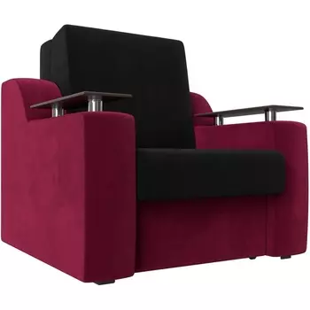 Кресло-кровать Сенатор 80 (Микровельвет/Черный,Красный) Лига Диванов 119856
