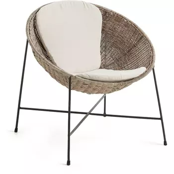 Кресло La Forma (ex Julia Grup) Catty (Матовый/ Сталь,Ротанг,Пена)