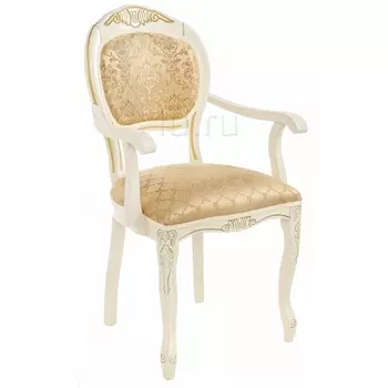 Кресло Woodville Лауро патина золото / бежевый тесьма 11 371811