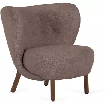 Кресло Lounge Wood ОГОГО (арт.819084), (Искусственный мех/Коричневый) ОГОГО Обстановочка!