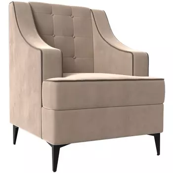 Кресло Марк (велюр бежевый, кант велюр коричневый) Лига Диванов 111865