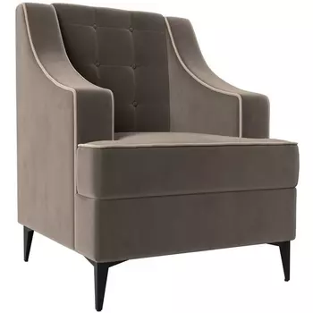 Кресло Марк (велюр коричневый, кант велюр бежевый) Лига Диванов 111869