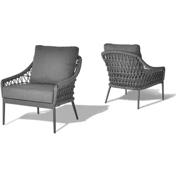 Кресло "Марра" темно-серое 80*80*85,5см, оплетка"сеть" Garda Decor арт.39AR-00628