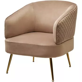 Кресло MUSSELS BLUVEL-40 Бежевый, велюр / золотой каркас М-City M-City