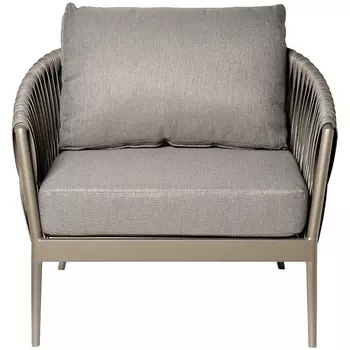 Кресло "Муза" серое 81,5*88,5*75см, оплетка"лента" Garda Decor арт.39AR-KRES-3691 SER