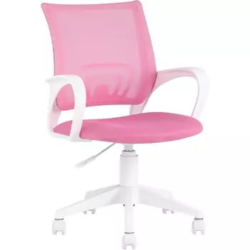 Кресло офисное TopChairs ST-BASIC-W розовый крестовина пластик белый УТ000035494