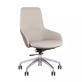 Кресло офисное TopChairs Soulo светло-серый, коричневый арт.УТ000039419