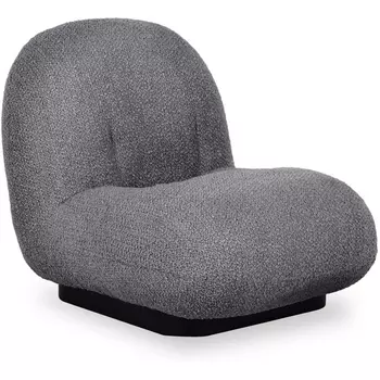 Кресло Pacha Wood ОГОГО (арт.853213), (искусственный Мех/Темно-серый) ОГОГО Обстановочка!