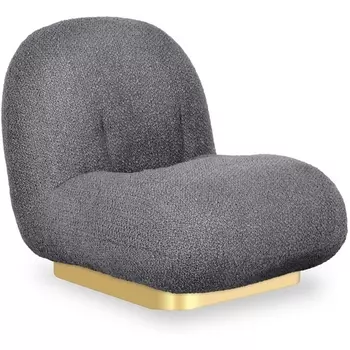 Кресло Pacha Wood ОГОГО (арт.853221), (искусственный Мех/Темно-серый) ОГОГО Обстановочка!